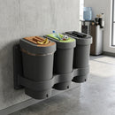 70L recycling station triple-bin set recycled plastic
