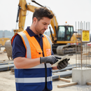Light Gray High-Visibility Two Tone Executive Waistcoat with ID Pocket - Orange/Navy Blue