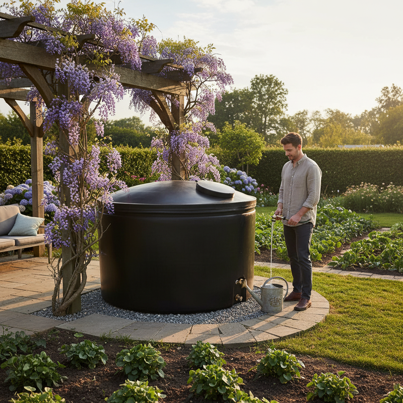 Dark Slate Gray Premium Low-Level Non-Potable 4500 Litre Cylindrical Water Tank