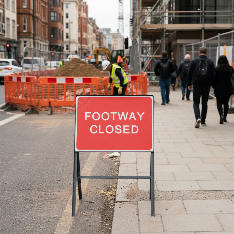 Rosy Brown Premium Footway Closed Metal Sign Face - 600 x 450mm