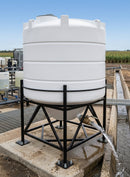10000 Litre 30° Cone Tank, UV Polyethylene, 2" Drainage