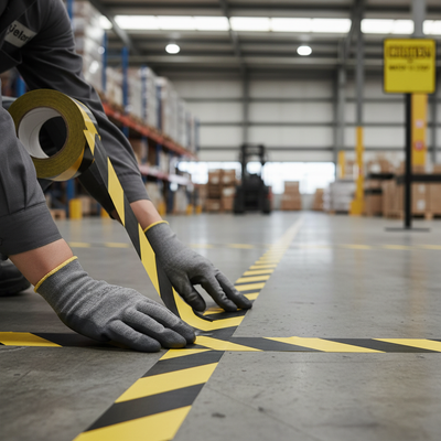 Premium Black & Yellow Reflective Hazard Warning Tape - 2 Rolls