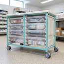 Steel Low-Level Double Column Tray Trolley - 8 Drawers