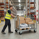 Pressed Steel Fixed Castors With Black Polypropylene Wheel - 50mm to 100mm