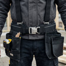 Carpenter’s Tool Belt with Rubber-Coated Buckle - Black