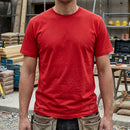 Classic Cotton Crew Neck Work T-Shirt - Red
