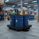 Dim Gray Low Profile Heavy Duty 4 Drum Spill Pallet for Industrial Use