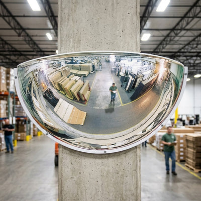 1150mm Diameter PMMA Quarter-Sphere Industrial Safety Mirror, 180°