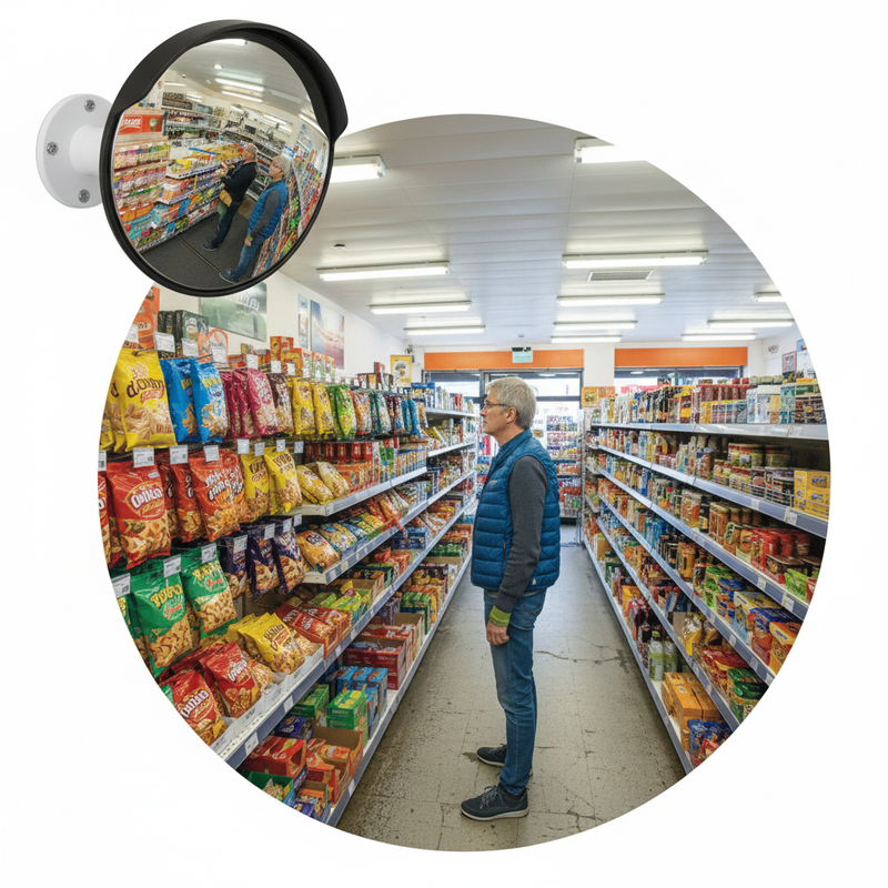 Rosy Brown Premium Wall Mounted Observation Mirror with Flexible Arm