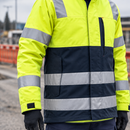 Flame Retardant Hi-Vis Work Jacket with Arc Protection - Yellow/Navy