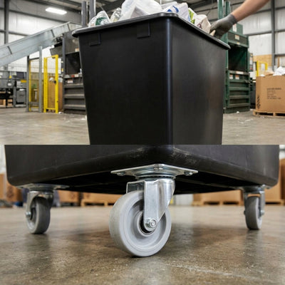 Recycled Polyethylene Tapered Truck, 625L with Swivel Castors