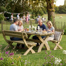 Wooden Table and 2 Benches Set