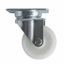 Pressed Steel Swivel Castors With White Nylon Wheel - 50mm & 75mm