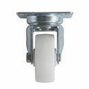 Pressed Steel Swivel Castors With White Nylon Wheel - 50mm & 75mm