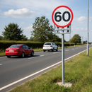 Dim Gray 60mph Quick-Fit Sign Face for Road Safety Applications