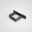 Aluminium Downpipe Clip 72×72mm with 5mm Wall Spacing — RAL 7022