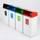 60–80 litre hooded open top metal recycling bin (view 2)