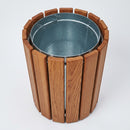 Circular Slatted Timber Litter Bin – 60 Litre (view 2)