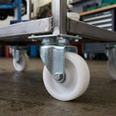 Pressed Steel Swivel Castors With White Nylon Wheel - 50mm & 75mm