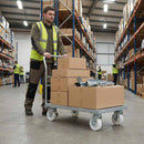 Pressed Steel Swivel Castors With White Nylon Wheel - 50mm & 75mm