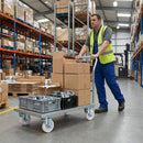 Pressed Steel Swivel Castors With White Nylon Wheel - 50mm & 75mm
