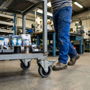 Dark Gray Pressed Steel Braked Swivel Castors With Grey Rubber on Black Polypropylene Wheel - 50mm to 100mm