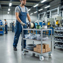 Dark Gray 50mm Pressed Steel Swivel Castor Wheel - White Nylon & 4-Hole Top Plate - 50kg Load Capacity