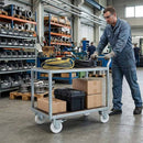 Slate Gray 50mm Pressed Steel Swivel Castor Wheel with Brake - White Nylon & 4-Hole Top Plate - 50kg Load Capacity