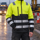 Hi-Vis Class 2 Full Zip Work Jacket - High-Vis Yellow/Black