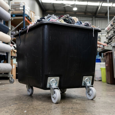 320 Litre recycled polyethylene tapered truck with castors