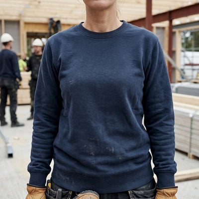 Women's Crew Neck Work Sweatshirt - Navy
