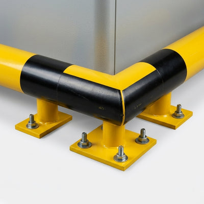 86 x 638 x 638mm corner collision protection bar, yellow/black