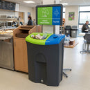 110 Litre Twin Compartment Recycling Bin with Open & Liquid Apertures