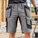 Grey/Black Flexible Utility Shorts with Removable Tool Holders