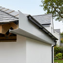Aluminium Fascia Board Sample — RAL 7035 / 'V' Return (in use)