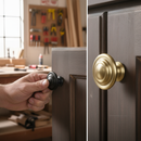 Premium 10 Pack Circular Cabinet Door Knobs - Polished Gold Finish for Modern Elegance