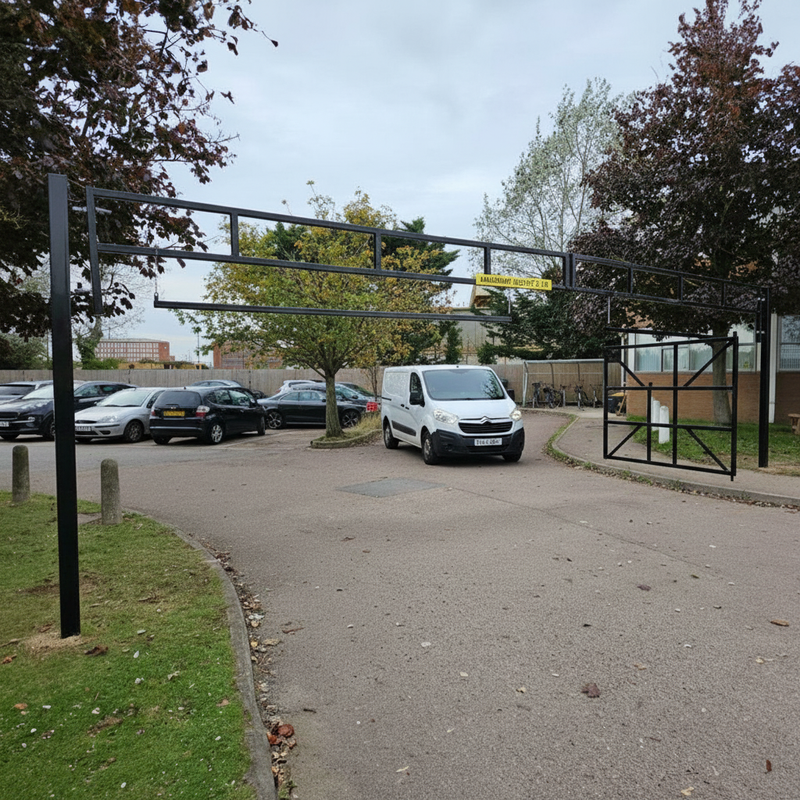 Light Slate Gray Premium Ladder Style Double Leaf Opening Height Barrier for Effective Access Control