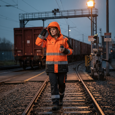 Heavy Duty Two-tone Ripstop Breathable and Waterproof Rail Jacket