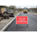 Dim Gray Premium Caution Raised Ironworks Metal Sign Face - 1050 x 750mm