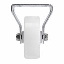 White Smoke Pressed Steel Fixed Castors With White Nylon Wheel - 50mm & 75mm