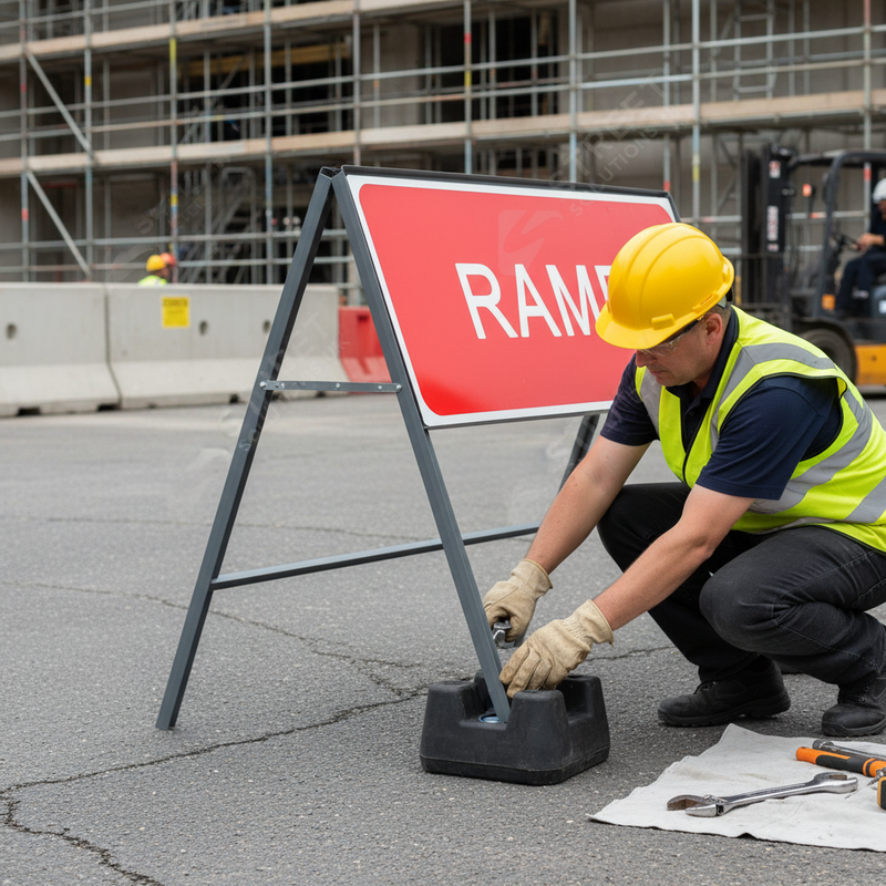 Light Slate Gray Premium Metal Sign Face - 1050 x 450mm for Road Safety