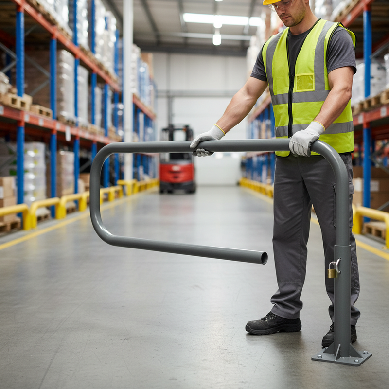 Dark Gray Heavy Duty Lightweight Swivel Access Gate for Security and Safety