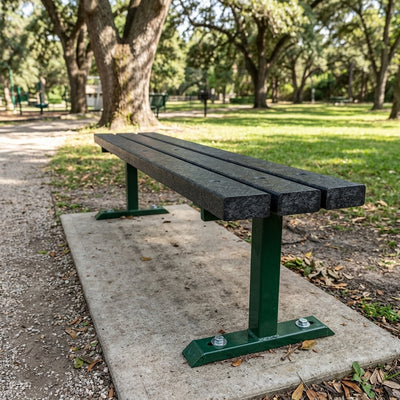 Steel frame bench with recycled plastic slats, 5 colour options