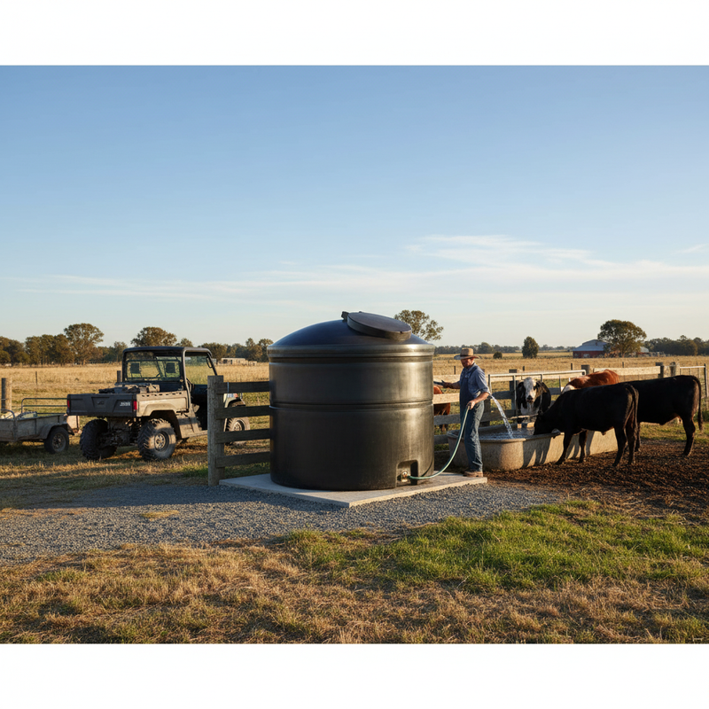 Light Steel Blue 1450 Litre Heavy Duty Water Tank - Ideal for Domestic and Commercial Use