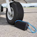 Aircraft Tyre Stop Block with Blue Rope - 170 x 155 x 333