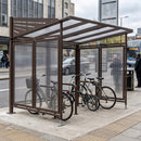 Cycle shelter steel frame weather protection storage