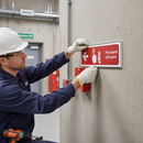 Dark Gray Fire Equipment Safety Signs - Fire Alarm Call Point Left Arrow Sign