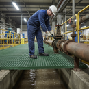 Dark Slate Gray Heavy Duty Open Mesh GRP Grating - 38mm Thick for Superior Durability