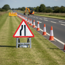 Dim Gray Reversible Quick-Fit Sign Face for Road Narrows Right/Left - Premium Quality