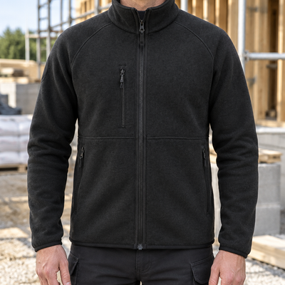 Thermal Pro Fleece Work Jacket with Zip Pockets - Black
